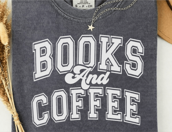 Bookish PNG SVG Books and Coffee Design Review