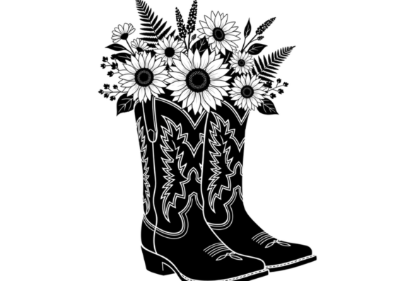 Cowboy Boots with Sunflowers Floral Review