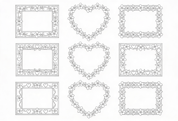 Floral Frames Heart Rectangle Borders Review