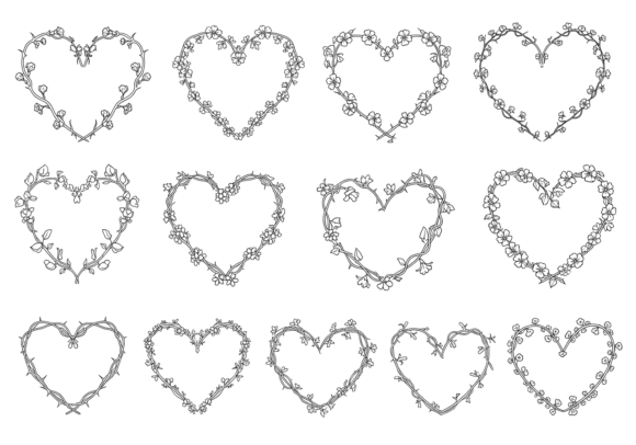 Floral Heart Wreath Clipart Bundle Review