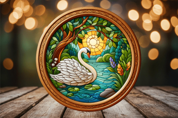 Floral Swan Stained Glass Door Sign Review
