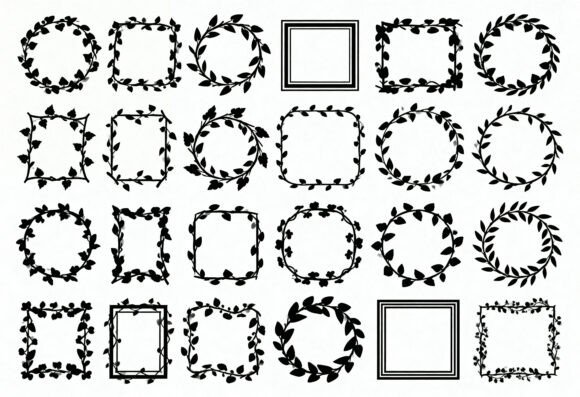 Floral Wreath and Square Frame Clipart Review