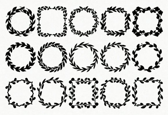 Floral Wreath and Square Frames Clipart Review