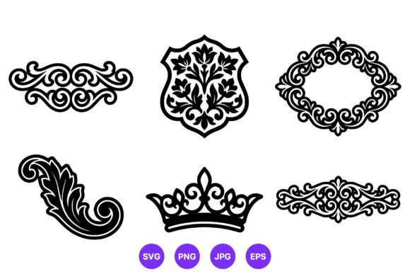 Ornamental Floral Shield Crown Vector Review