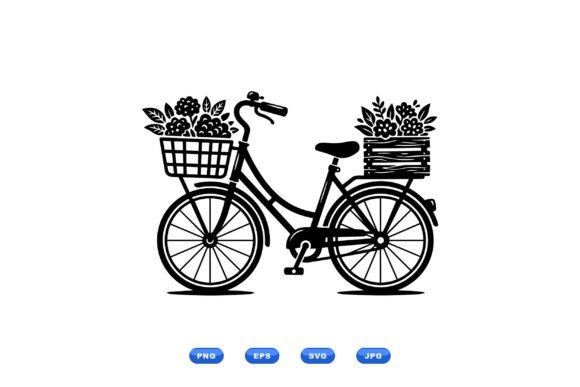 Vintage Bike Floral Clipart Review