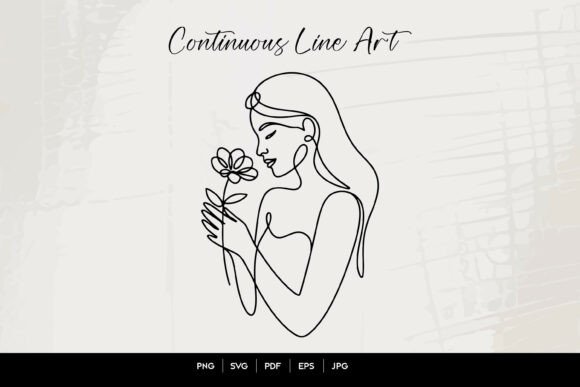 Woman Holding Flower Line Art Review